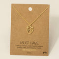 Monstera Cutout Pendant Necklace