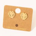 Monstera Leaf Post Earrings