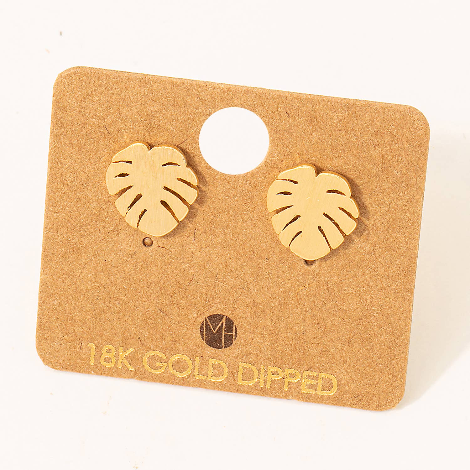 Monstera Leaf Post Earrings