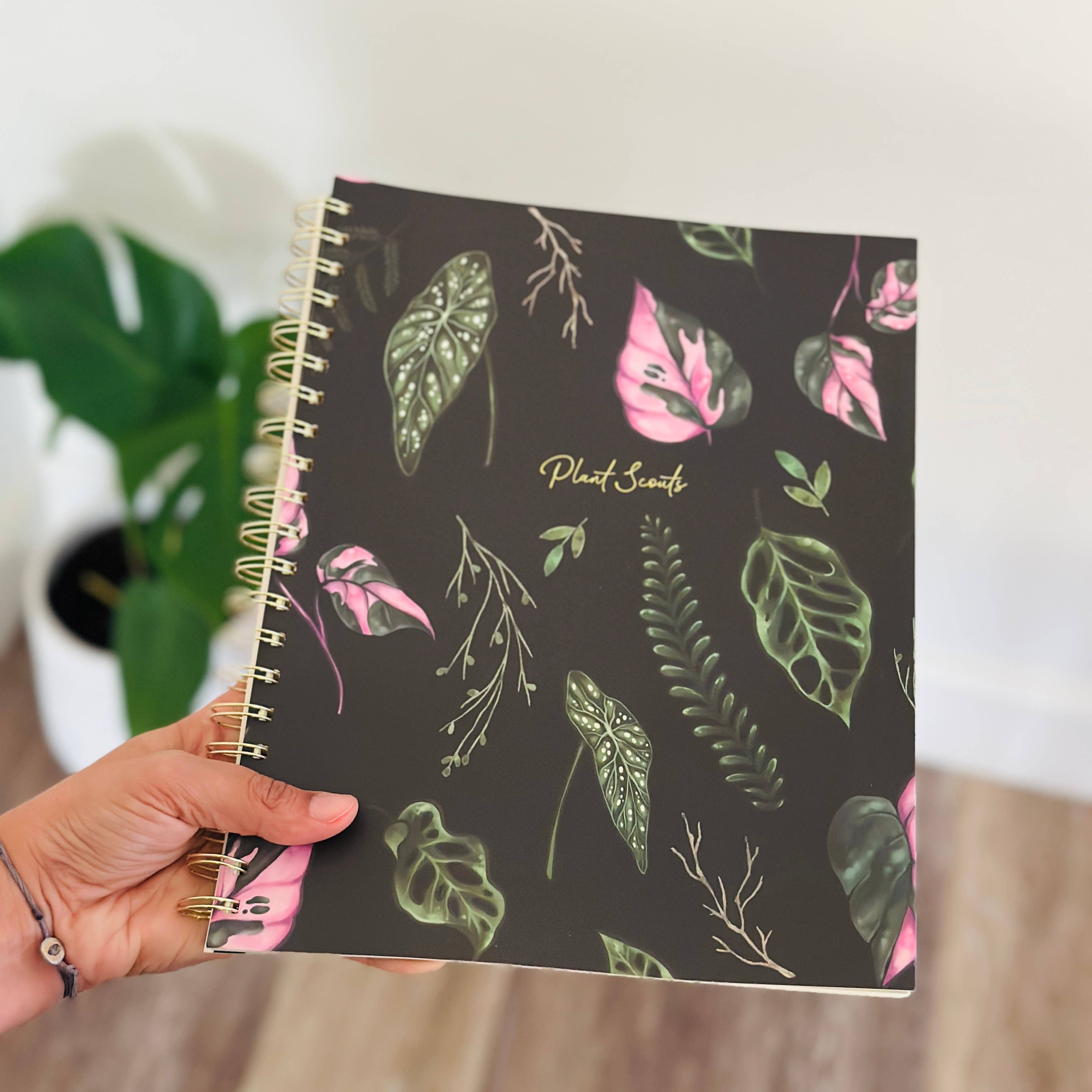Large College Notebook - Dark House Plants
