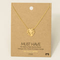 Gold Dipped Monstera Leaf Pendant Necklace