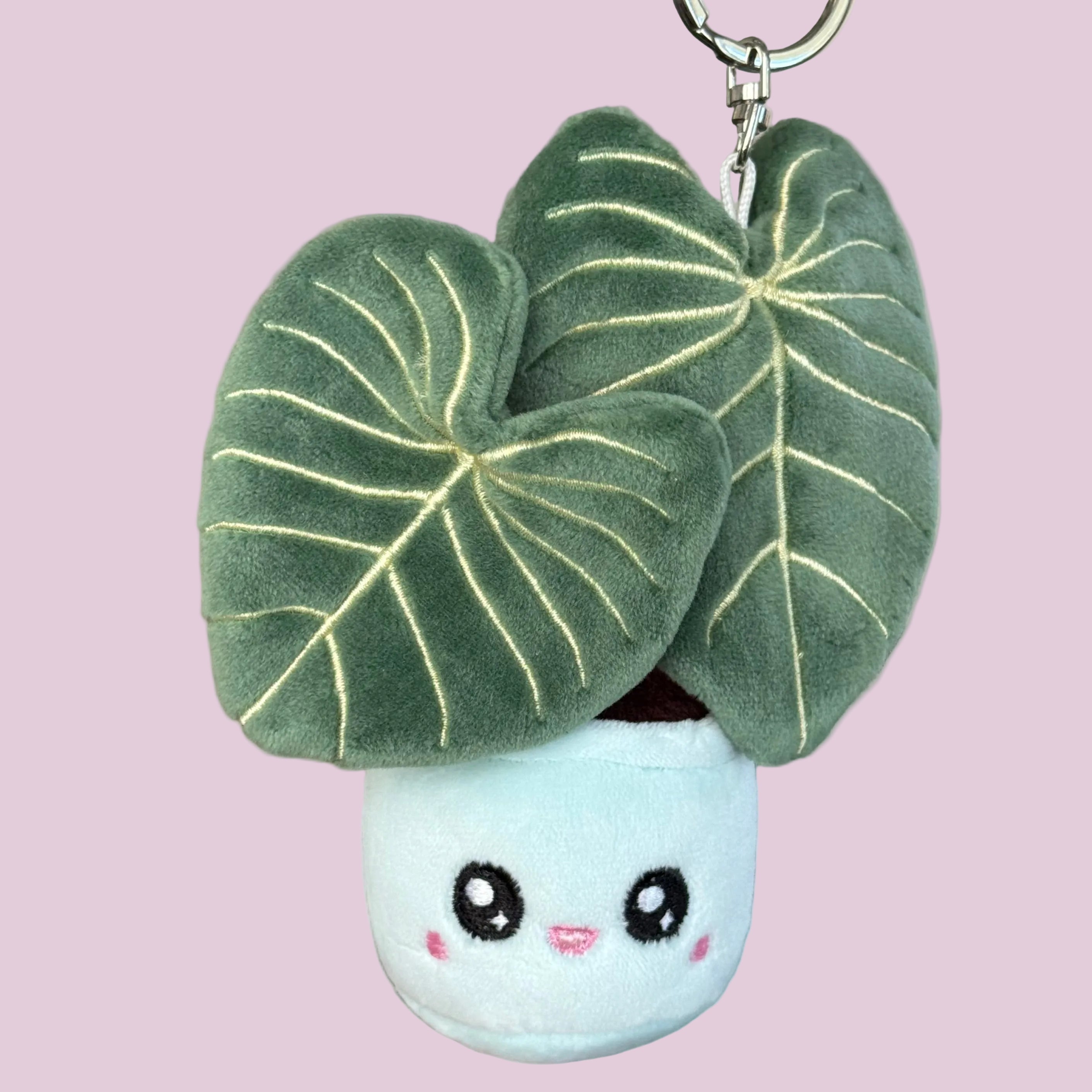 Philodendron Gloriosum Plush Keychain – 5″ Rare Houseplant Bag Charm
