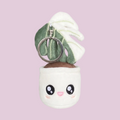 Monstera Deliciosa ‘Albo Variegata’ Plush Keychain – 5″ Houseplant Bag Charm