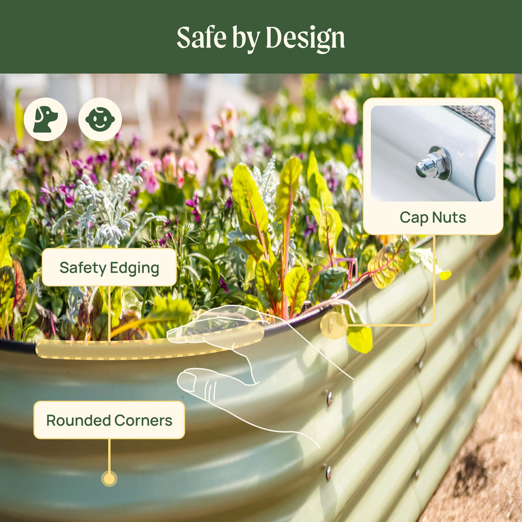 17" Tall 9 In 1 Large Modular Metal Raised Garden Bed Kit