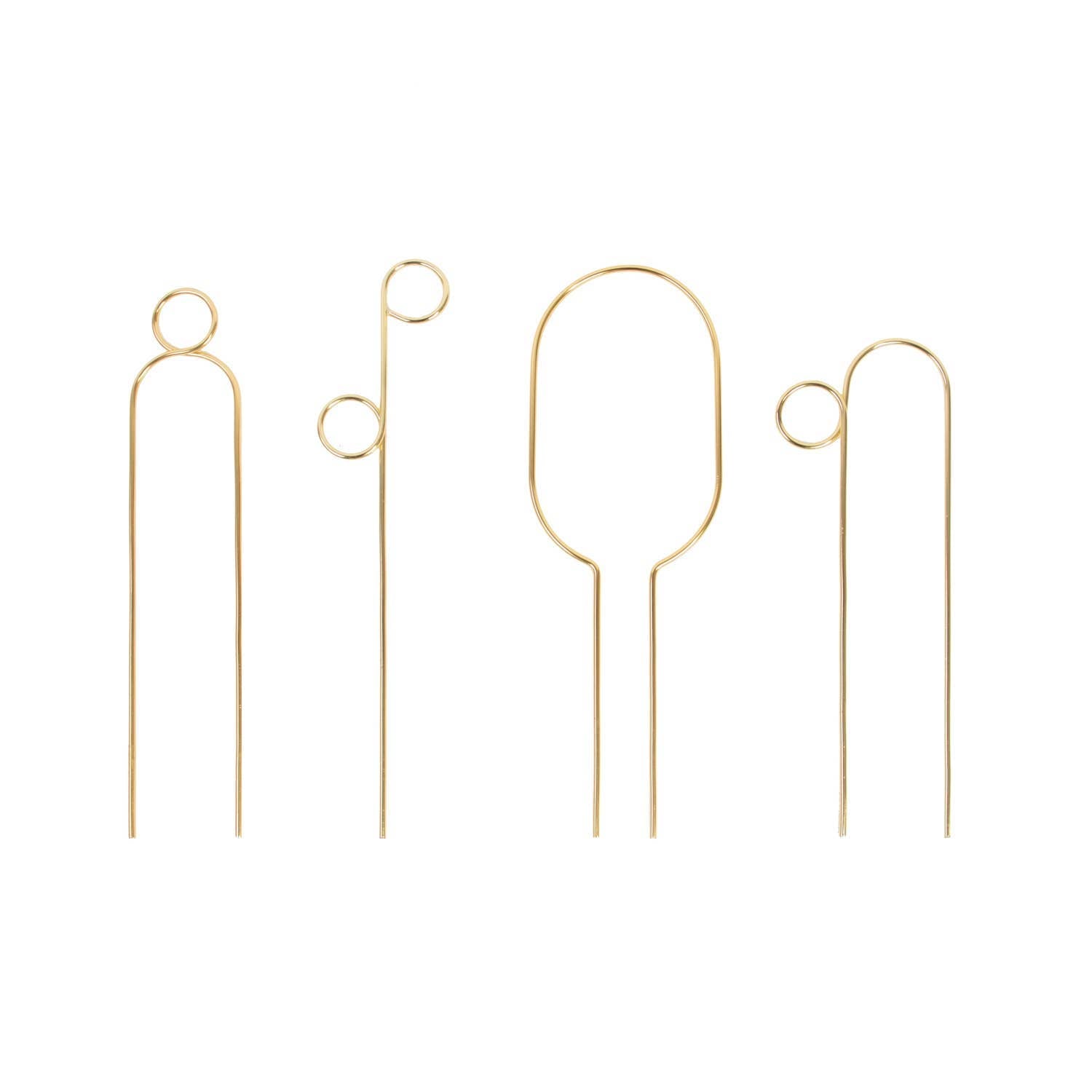 Mini Plant Stake from rust-proof metal - Hoop - Gold