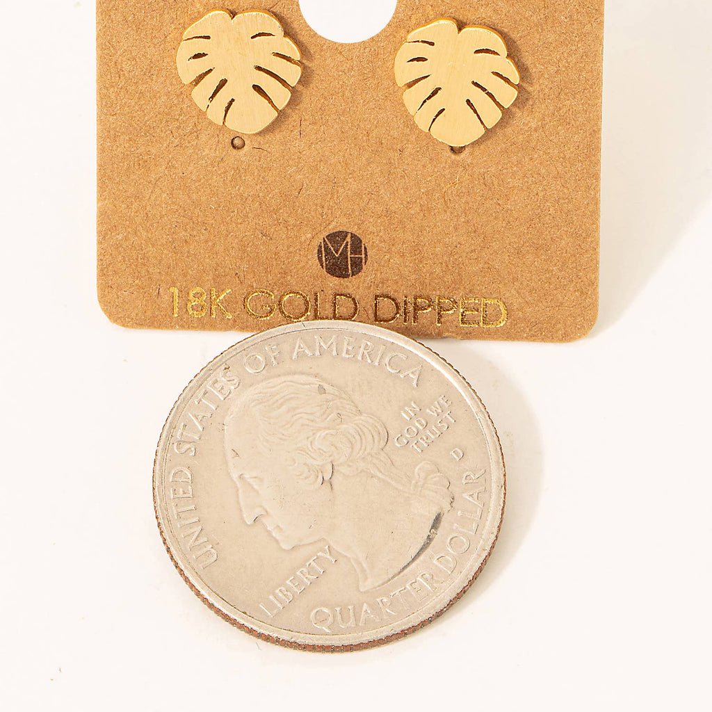 Monstera Leaf Post Earrings
